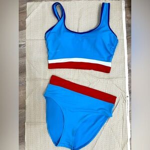Size Large Red White and Blue High waisted bikini